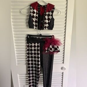 Harlequin/Circus Dance Costume Set - Black, White, Red